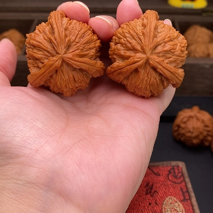 望***水把件文玩核桃白奔
