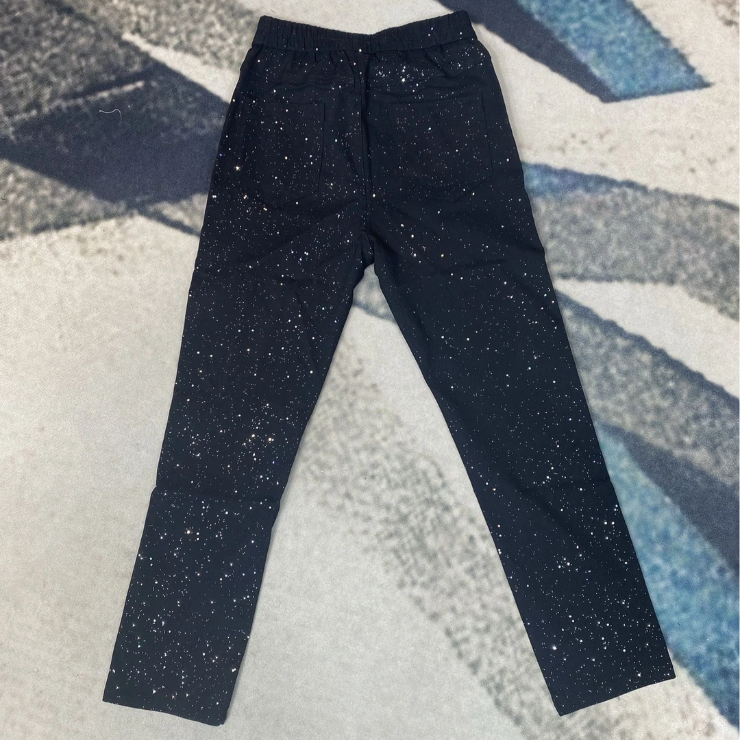 奇奇家潮派宽松大码早春新款宽松韩版休闲高腰高弹细闪百搭烟管裤