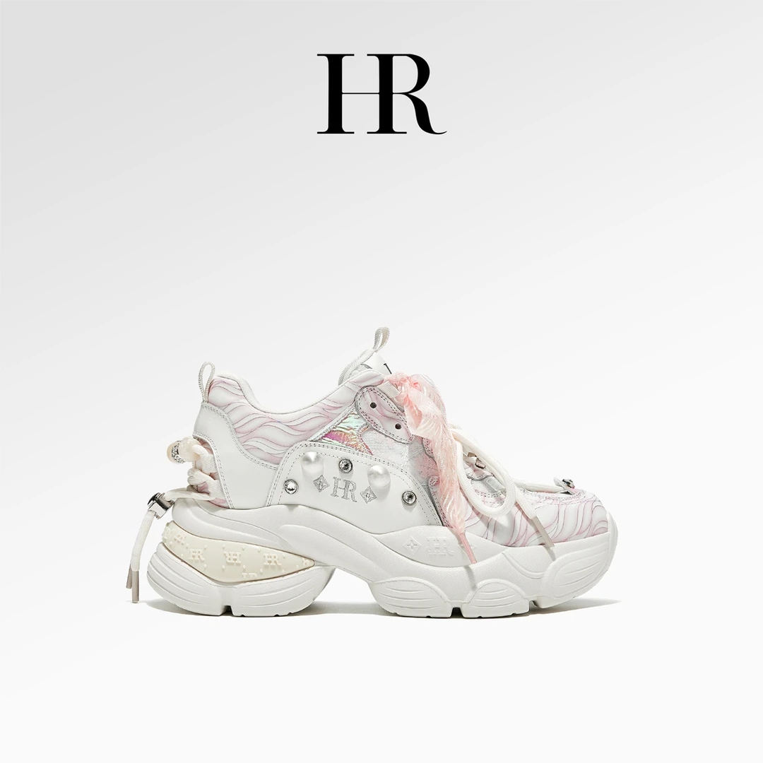 HR/赫莲娜轻奢潮流小众原创老爹鞋冬季浅口时尚休闲鞋女款厚底