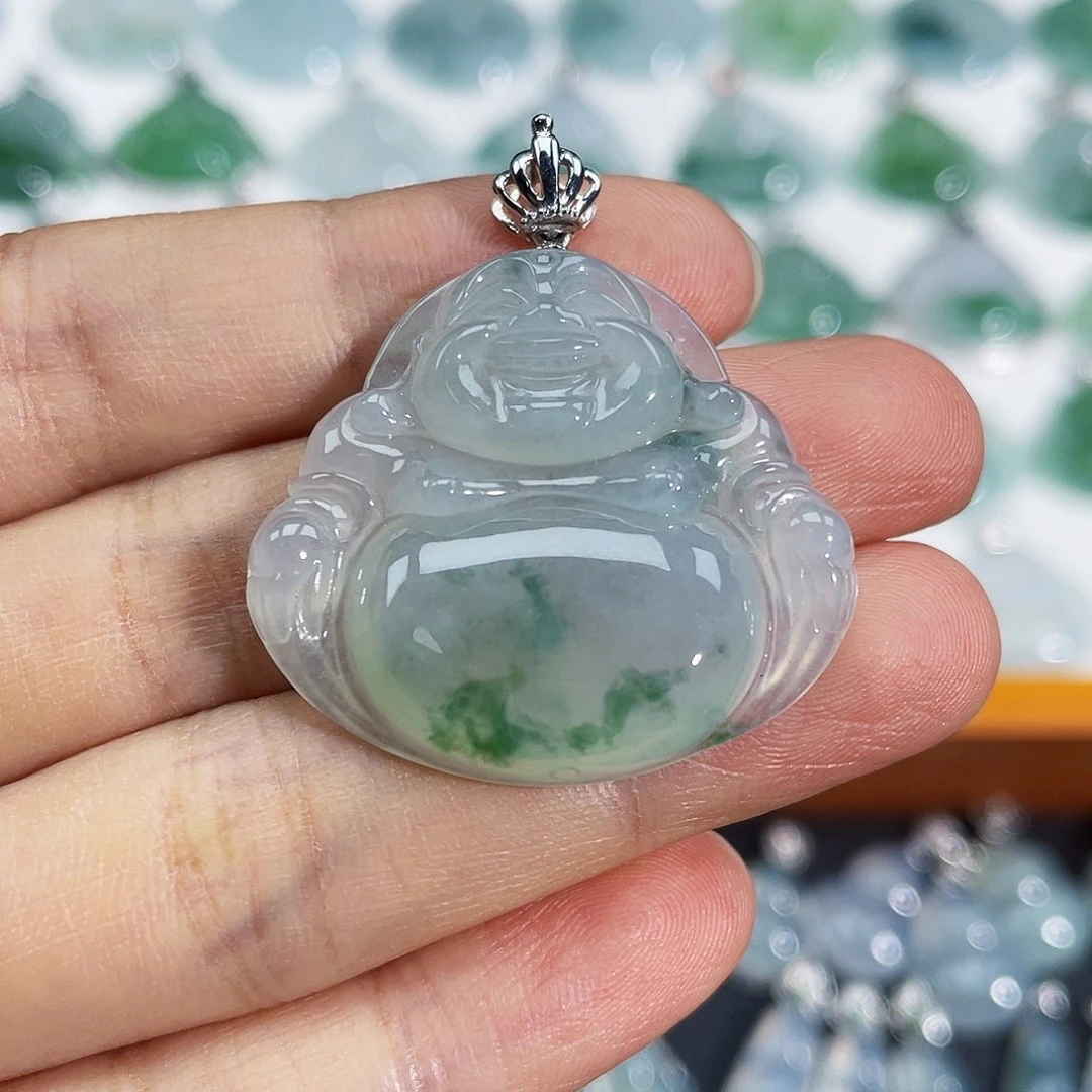 翡翠18K金镶嵌颈饰吊坠