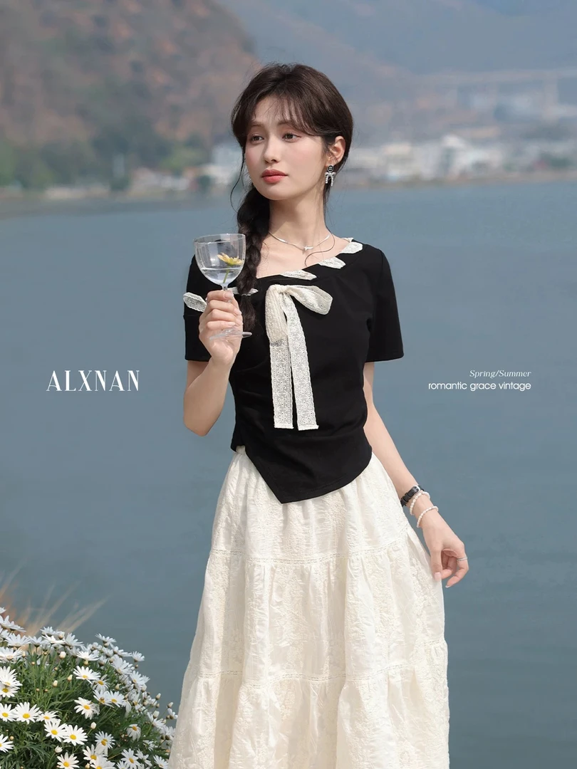 （A01-A44套装）常规款拼色常规甜美小众通勤百搭褶皱显瘦修身遮肉