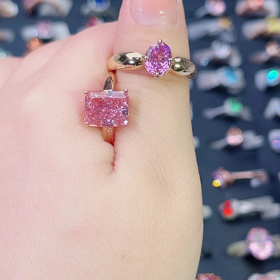 莫桑石非金属BY K枚苍穹鸽子蛋-16（换如图深粉）