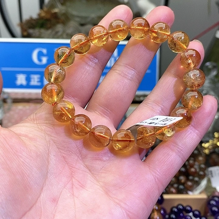 水晶手链未镶嵌黄水晶10+