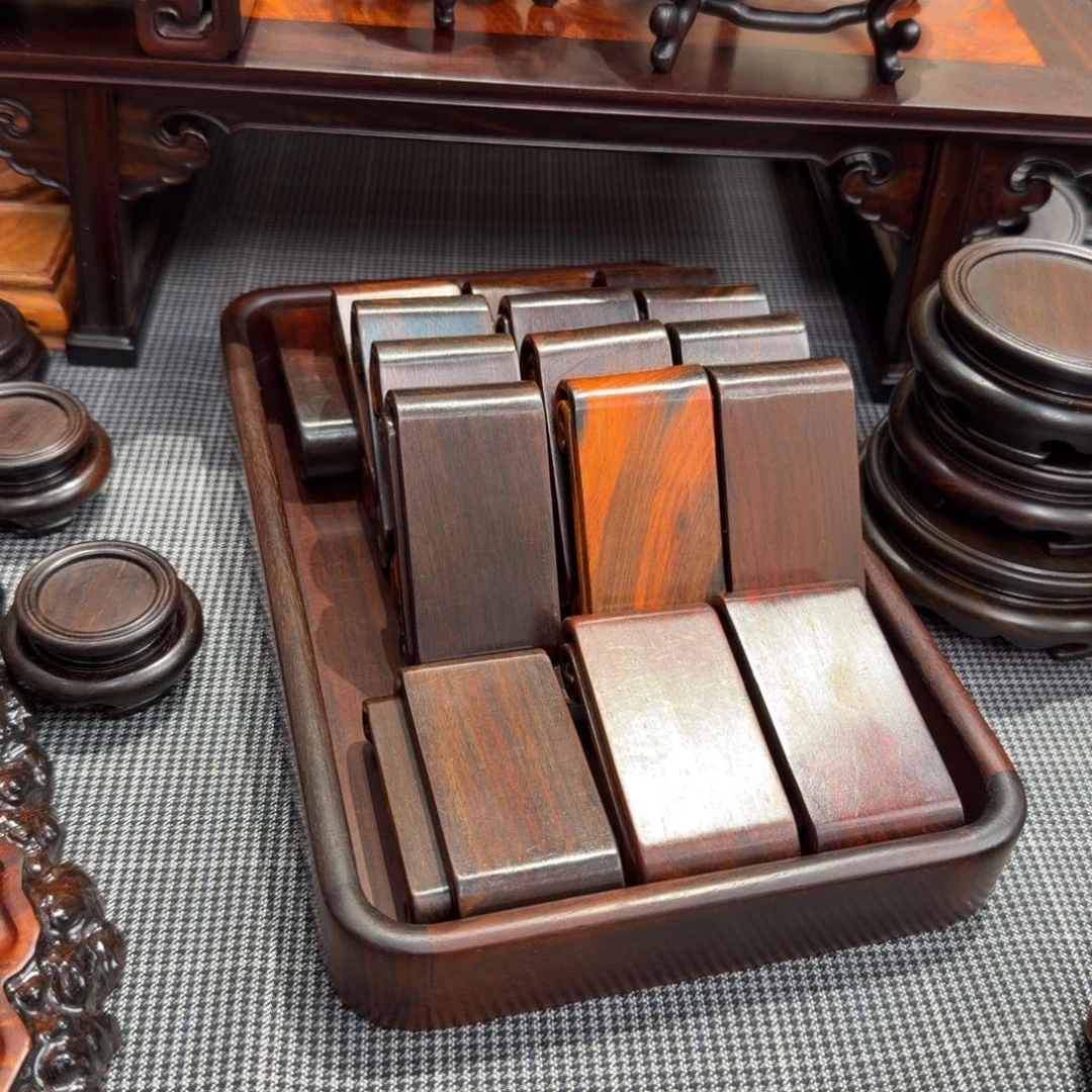 苒***奶木大红酸枝交趾黄檀文盘