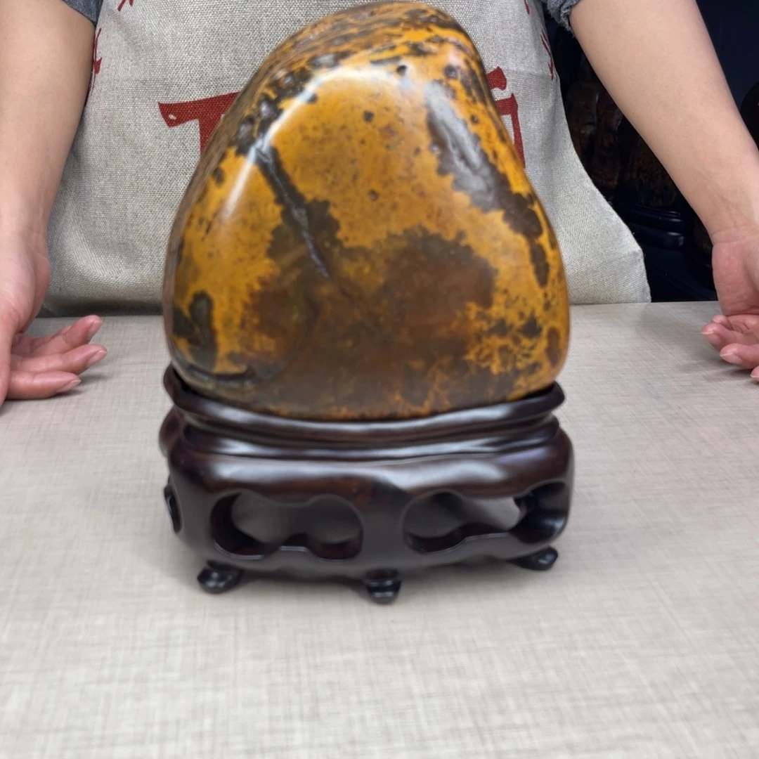 石材广西大化彩玉石配底座