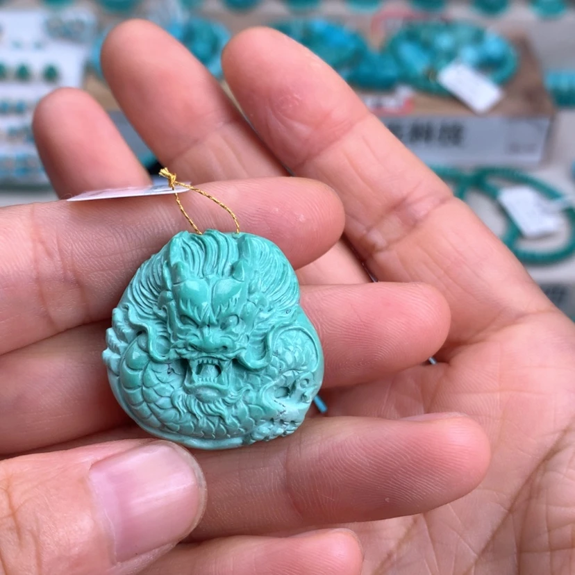 【闪购商品】绿松石未镶嵌龙牌