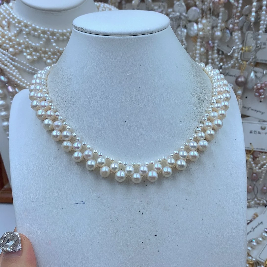 l***e耳饰银S925镶嵌淡水珍珠