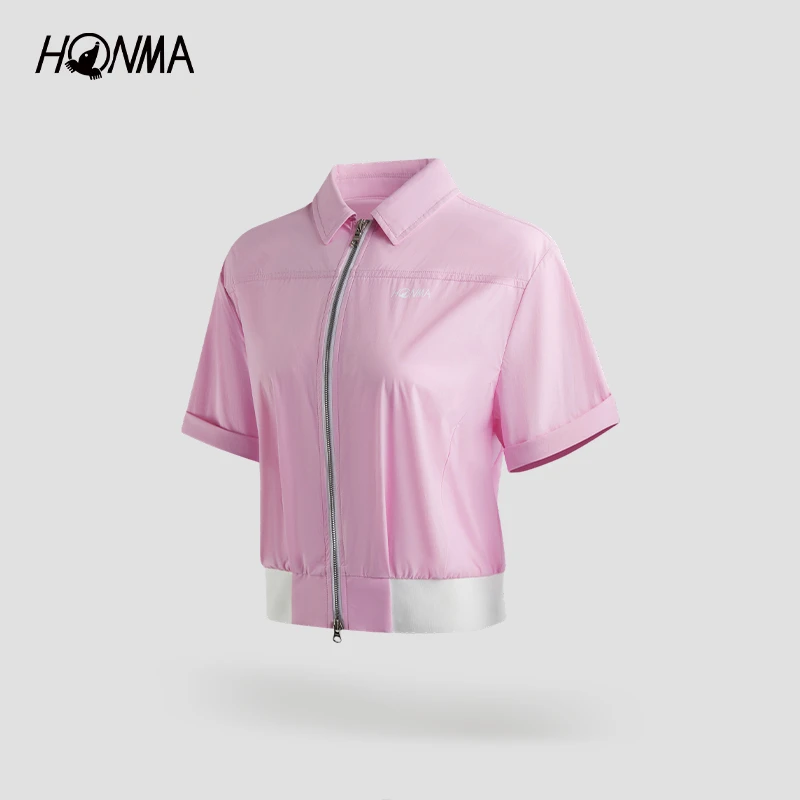 [专业高尔夫]HONMA新款女士短袖拉链外套防泼水弹力HWLC302K703