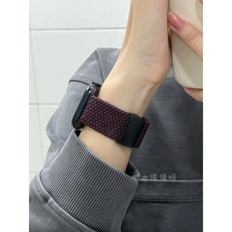 编织磁吸适用苹果手表带AppleWatch56789iwatchs10SE弹力透气表带