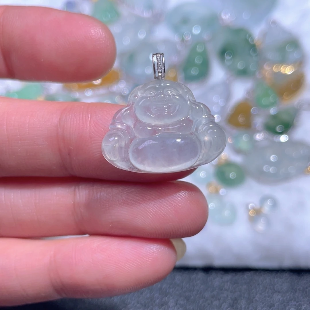 颈饰18K金镶嵌翡翠翡翠