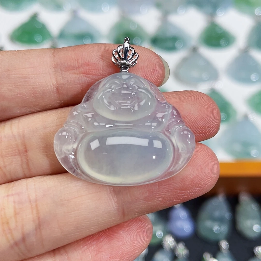 翡翠18K金镶嵌颈饰吊坠