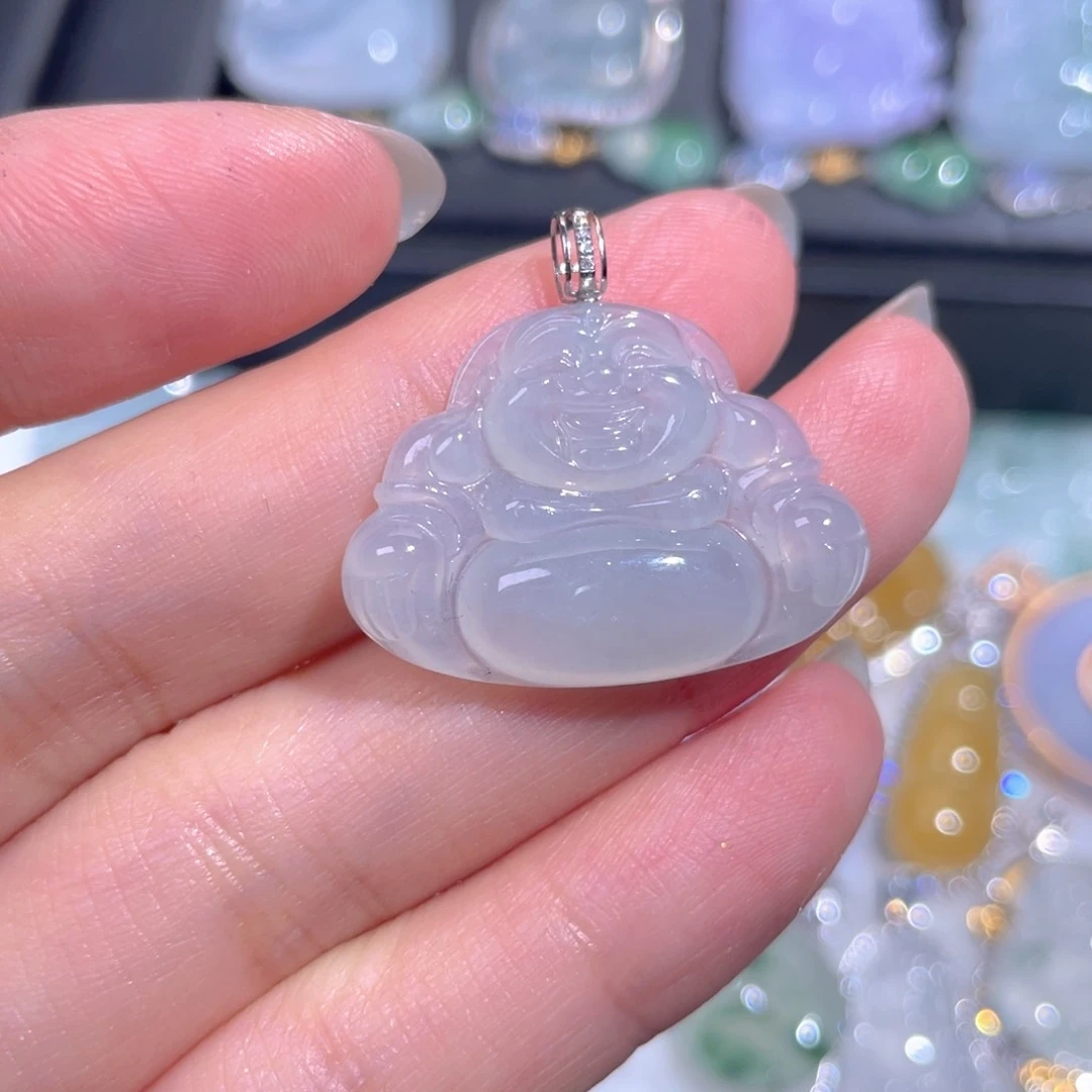 颈饰18K金镶嵌翡翠翡翠