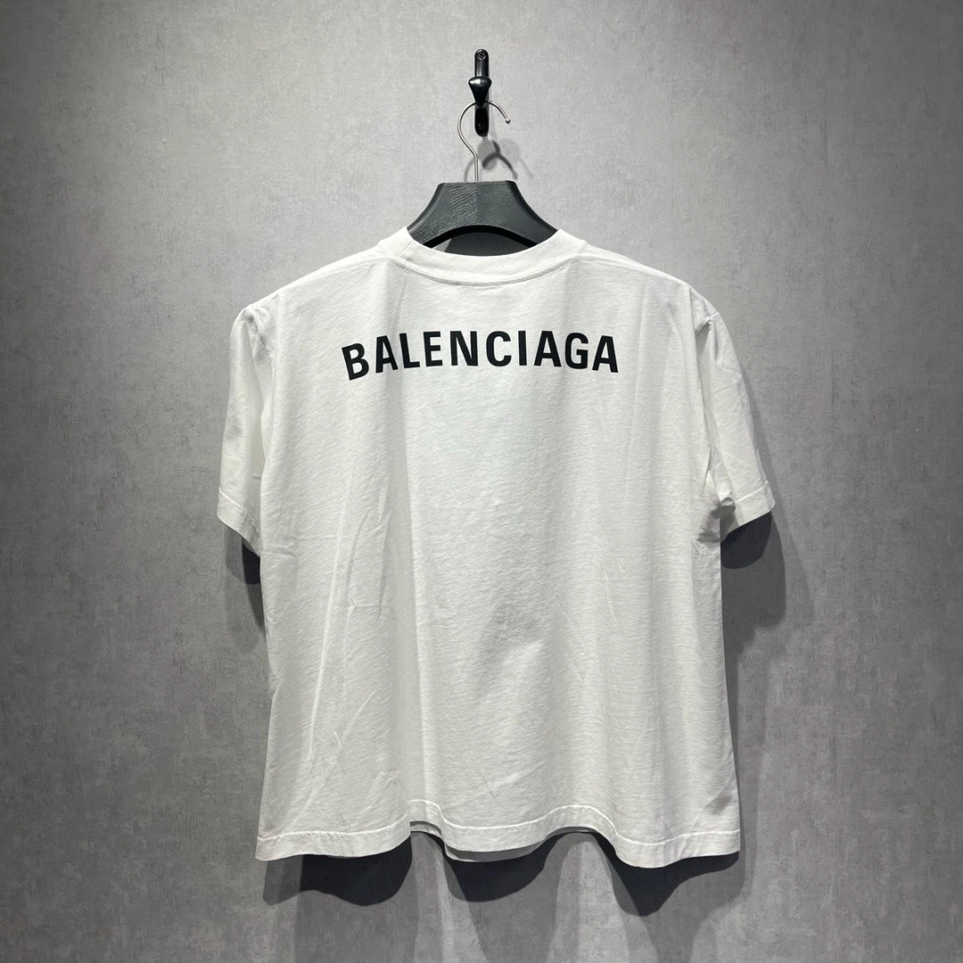 全新未使用 Balenciaga/巴黎世家 后背logo印花宽松短袖/XS码