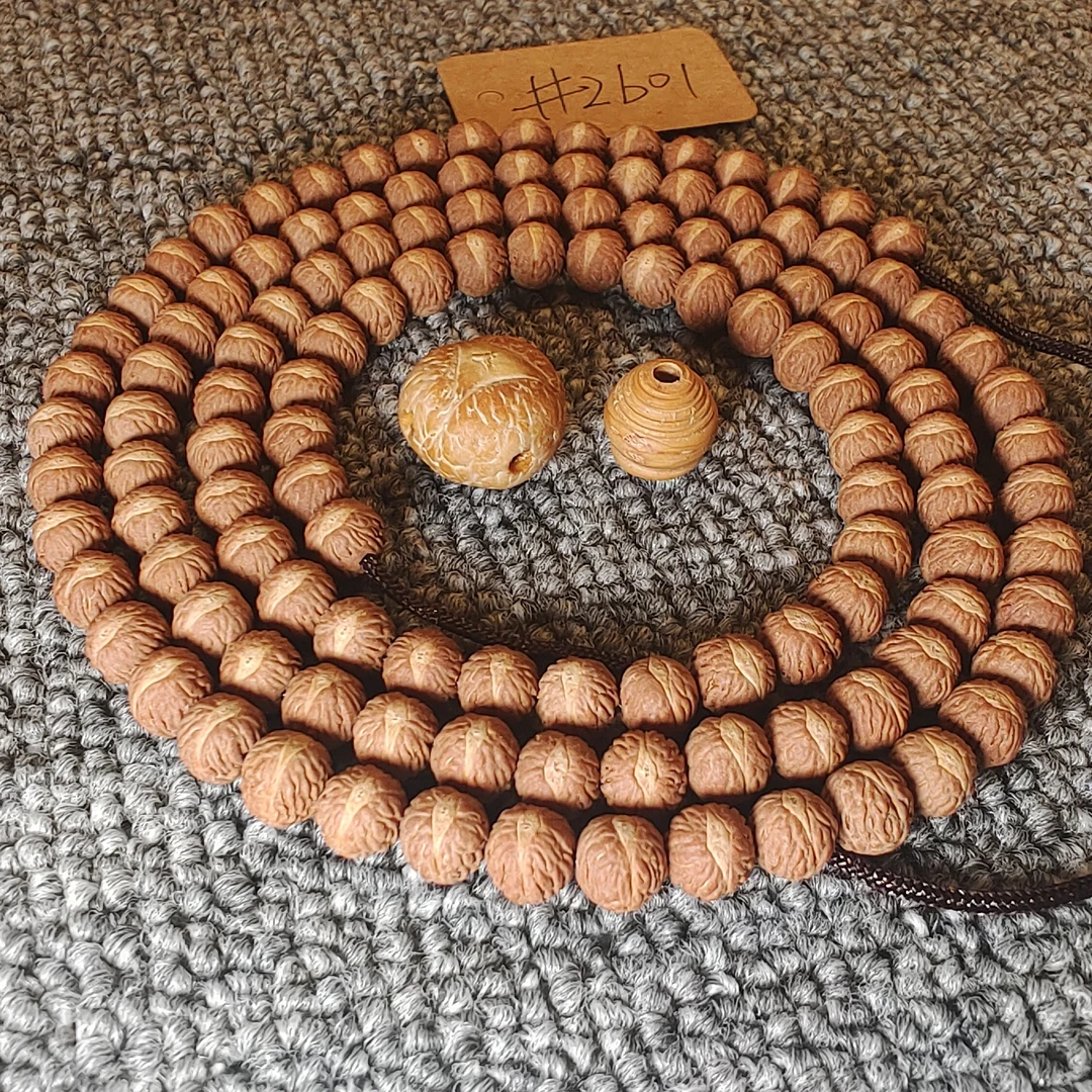 #2602野生国产小凤眼酸枣核108挂链念珠，7.5mm左右