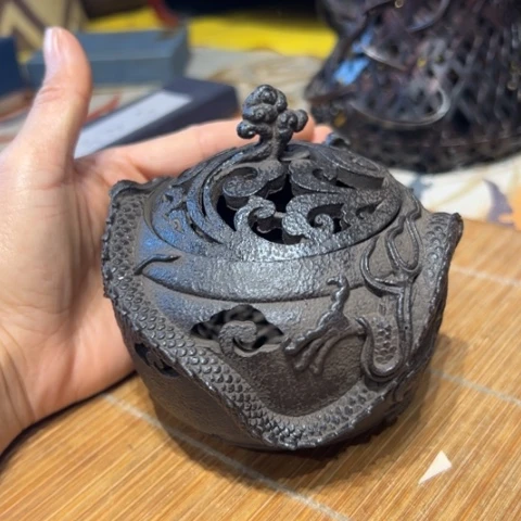 蜜安罐瓷香炉锡茶则