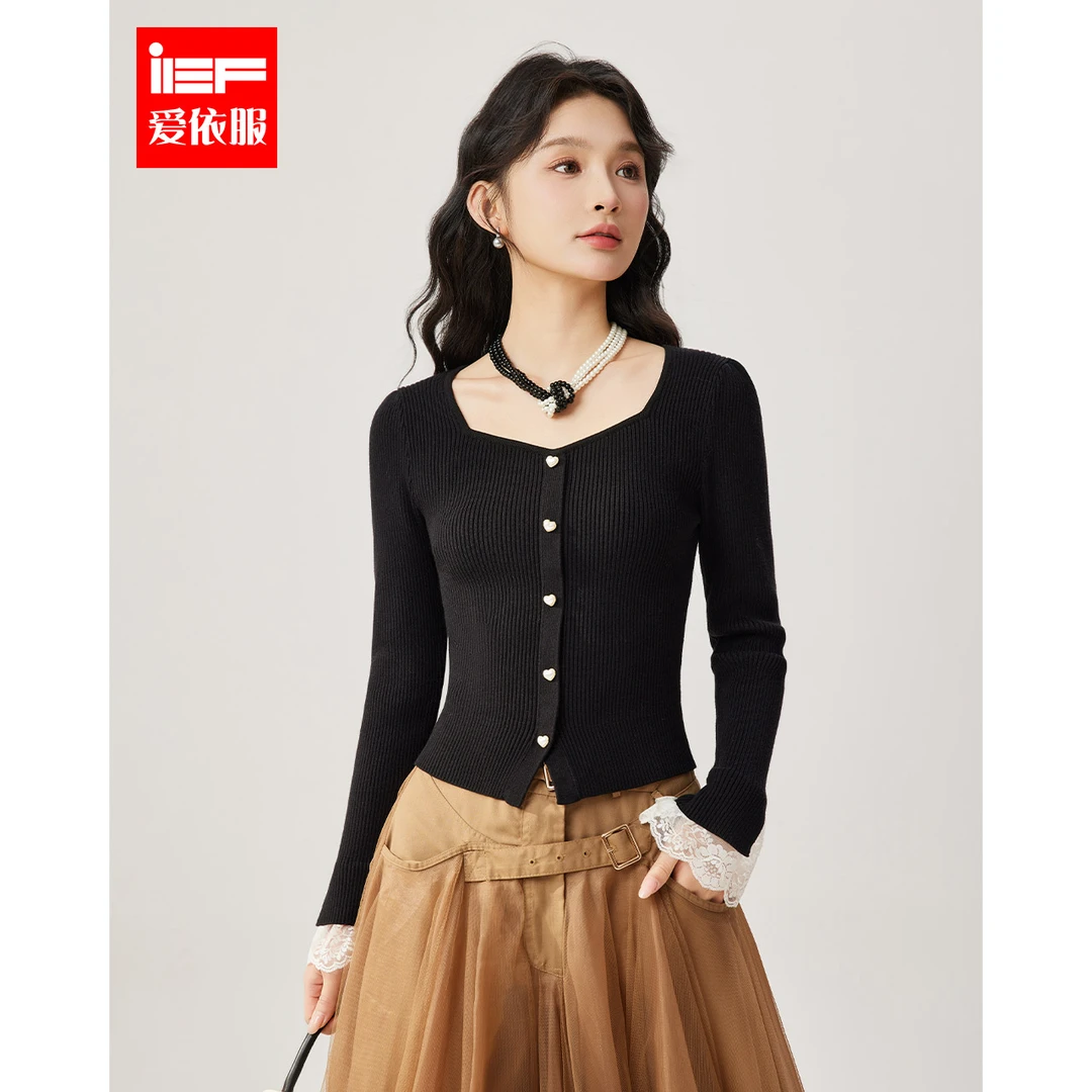 IEF/爱依服2025秋季新款小香风名媛纯欲风轻奢高级感毛织上衣