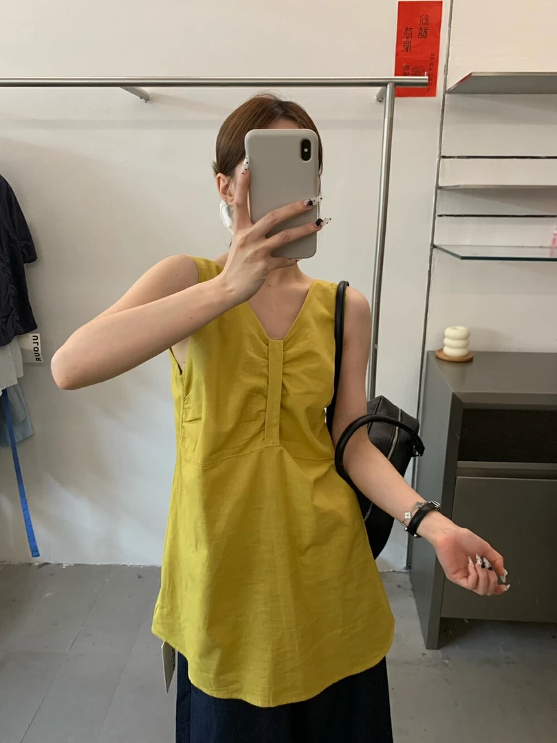 @2659【橙C女孩】韩系简约夏季外穿叠穿显瘦时尚精致背心裙小衫