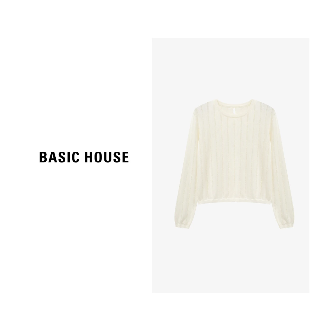 Basic House/百家好早秋气质长袖极简高级风针织衫-B0625B5JBP2