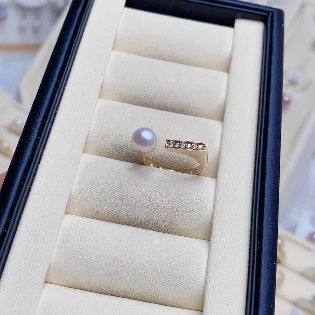 淡水珍珠戒指银S925镶嵌