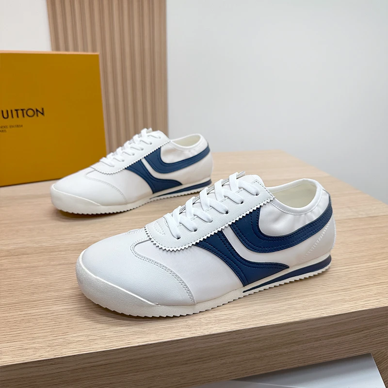 高端轻奢冰丝透气布阿甘鞋夏季新款百搭素面德训鞋时尚休闲低帮鞋