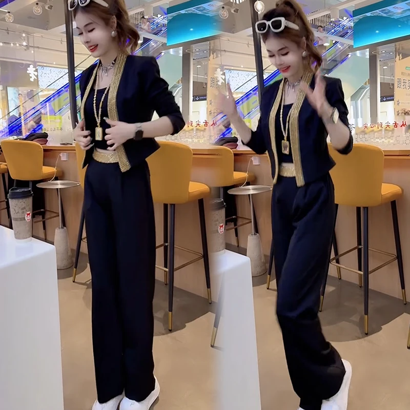 2025秋季新款时尚显瘦气质网红高档套装女高级百搭宽松大码两件套