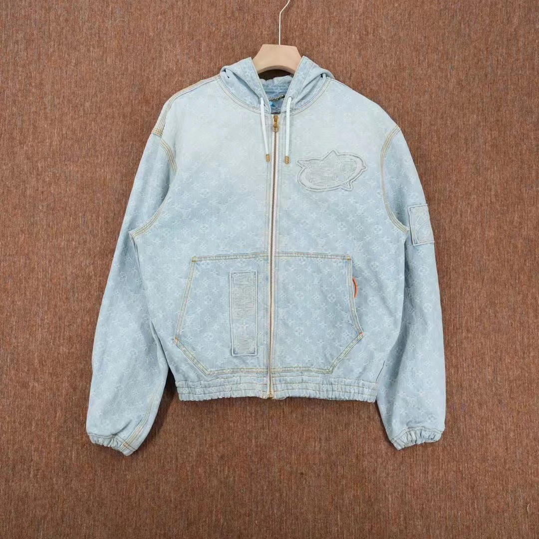 99新 LouisVuitton/路易威登 葡萄籽奢潮/LV牛仔短款连帽外套/48