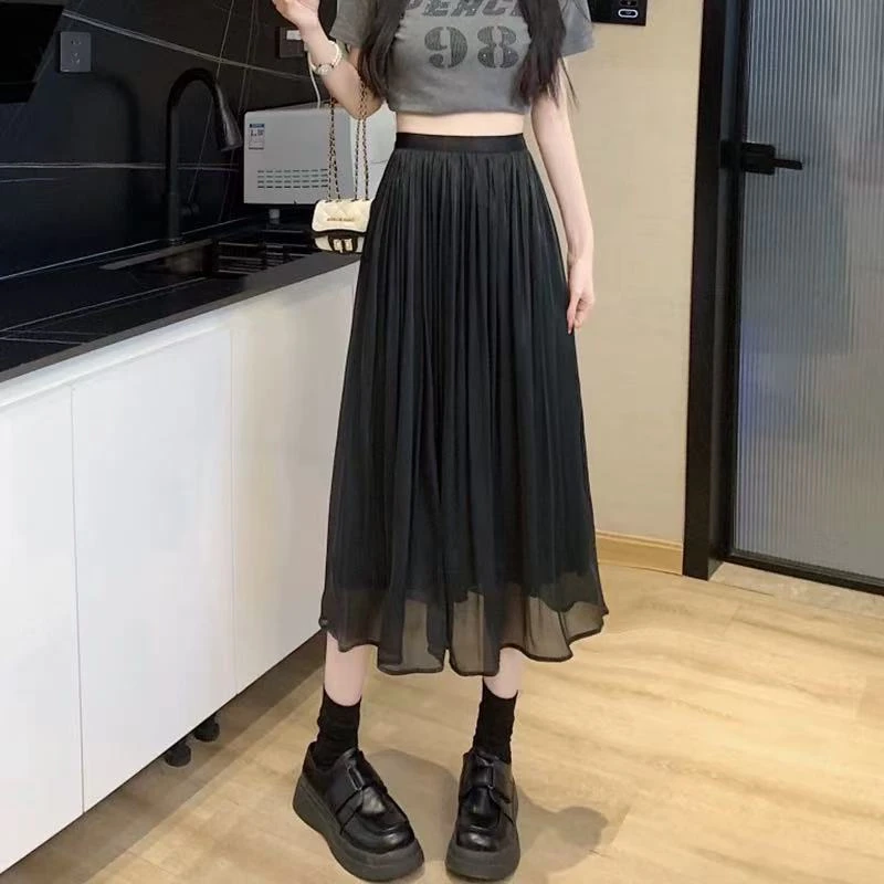 8933 仙女半身裙女夏季高腰a字轻奢高级感夏季显瘦纱裙中长裙