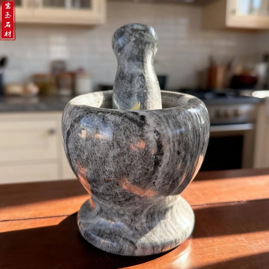 天然大理石按压手动捣砸压蒜器蒜臼捣蒜器蒜泥器宝宝辅食家用