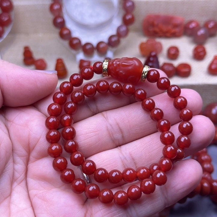 南红玛瑙未镶嵌颈饰双圈