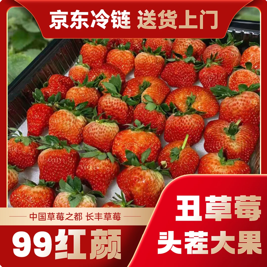 【送一斤】长丰奶油草莓丑草莓 99红颜 现摘现发 明天到