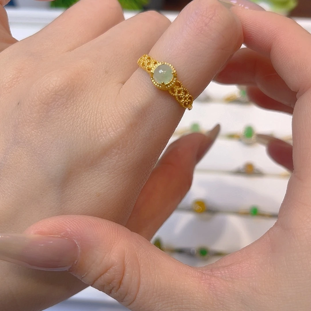 翡翠戒指银S925镶嵌我