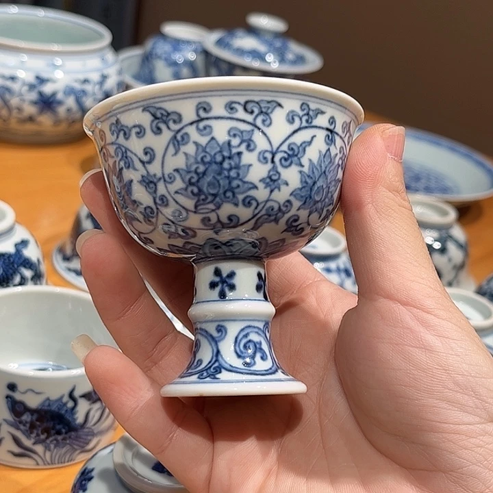 Z*缠枝叫高足杯杯杯