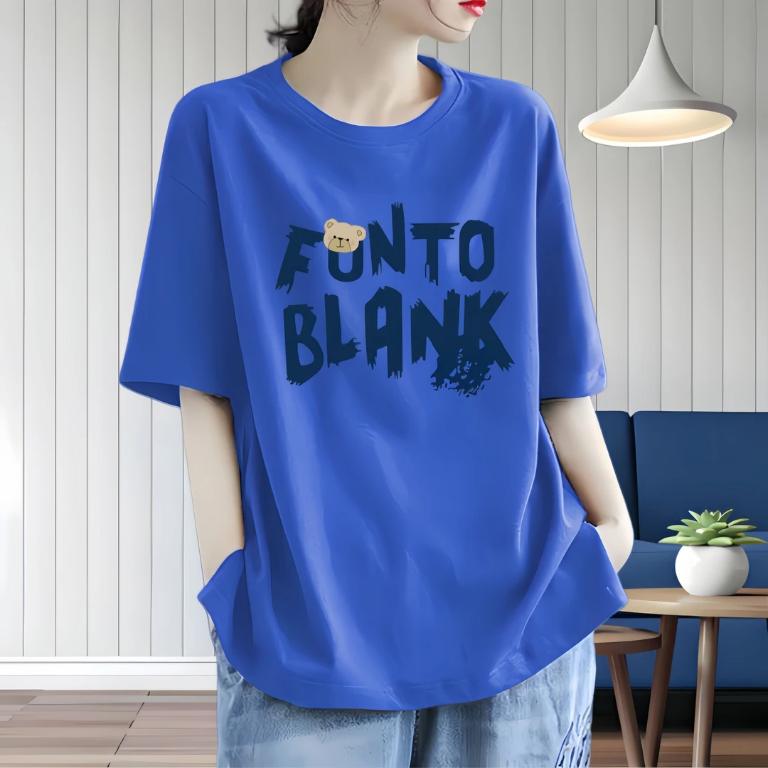 潮牌100%纯棉短袖t恤女大码显瘦百搭显白宽松时尚设计感洋气减龄