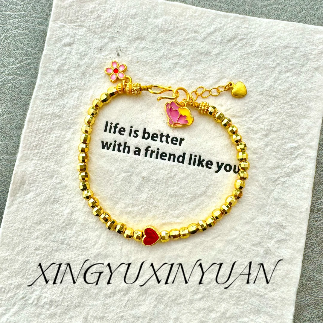 合金手链 新中式国潮红心蹦迪手链手链 百搭简约女款手链313