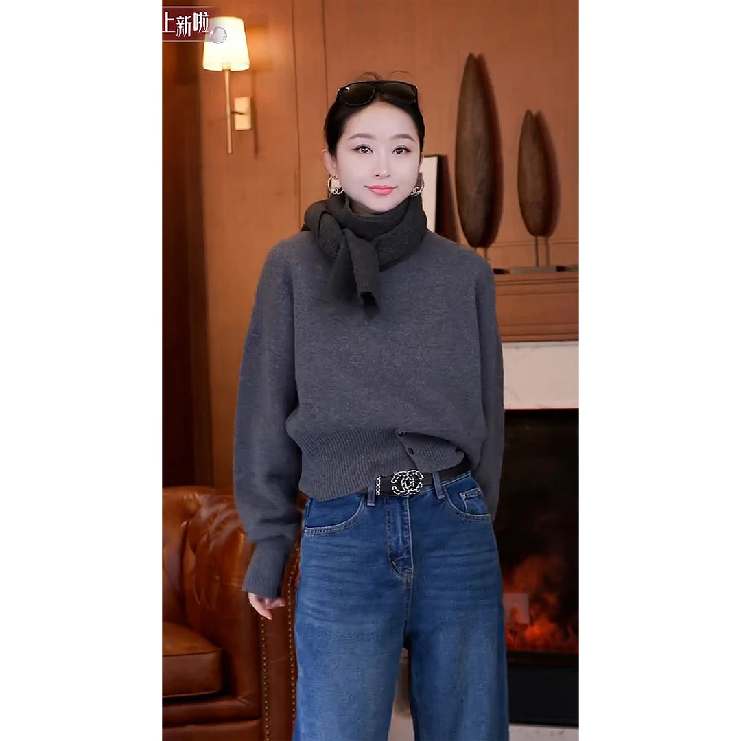 DR杨圣坤+2024新款 巴黎旧约'羊毛圆领套头针织衫DR2410-1301