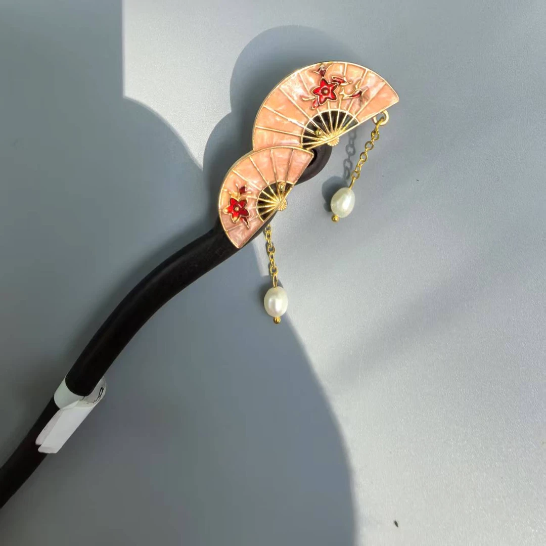 25手工黑檀木发簪古风中国风民族风女发簪百搭明制步摇日常头饰