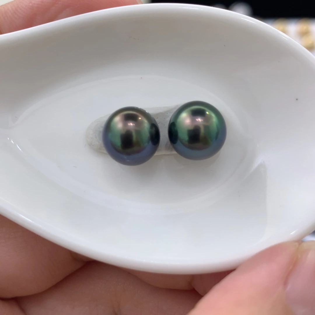 未镶嵌裸珠定制海水珍珠电光蓝渐变