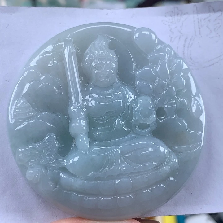 颈饰未镶嵌翡翠不动明王吊坠