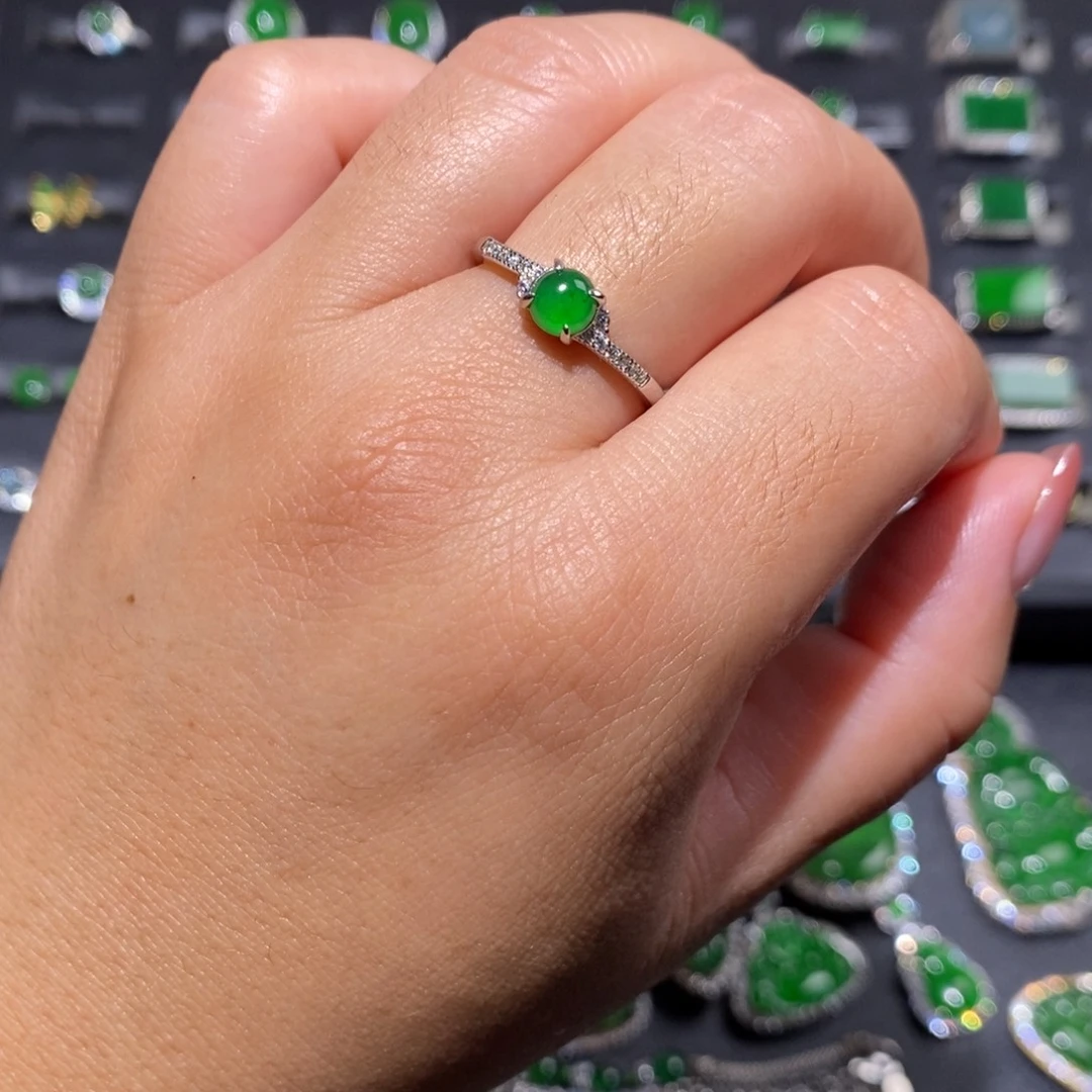 翡翠银S925镶嵌戒指