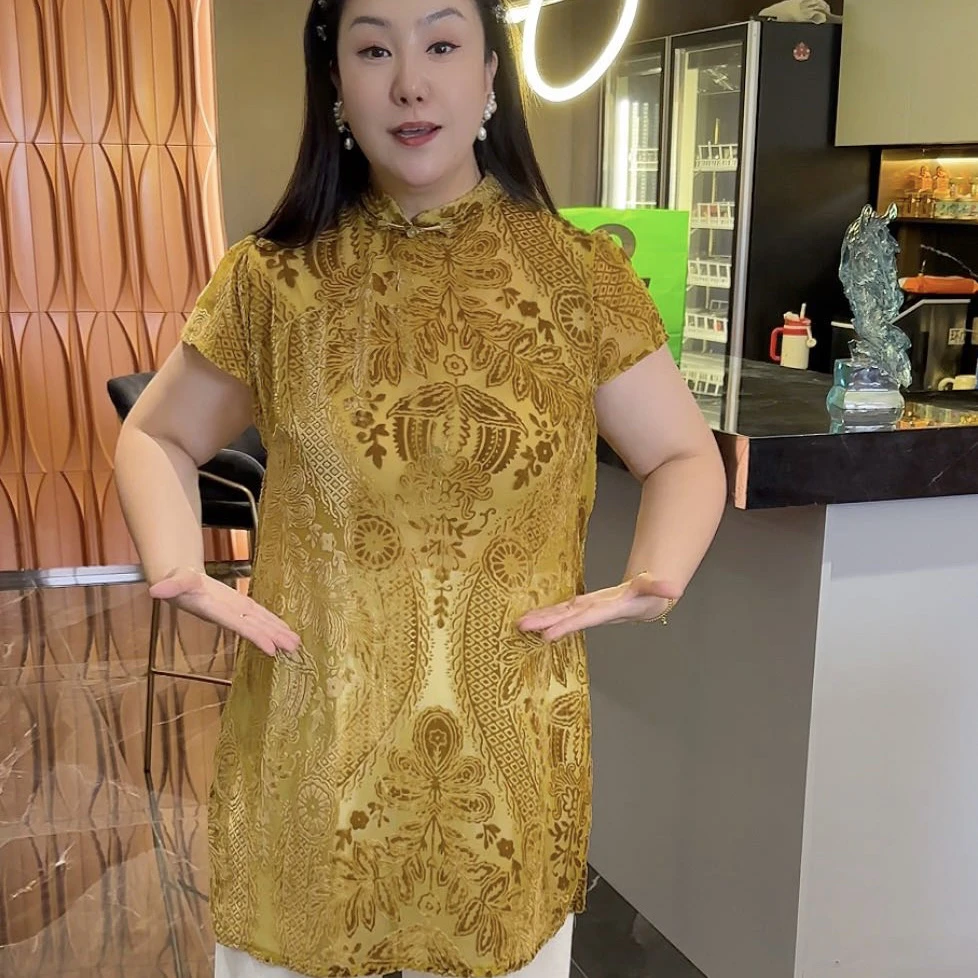 新款大码女装欧货气质复古新中式百搭遮肉大衫