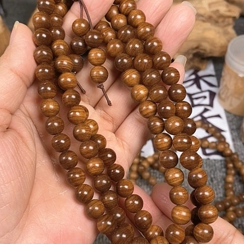 檀香木手串/手链老山檀香黑肉虎纹0.82/108沉水