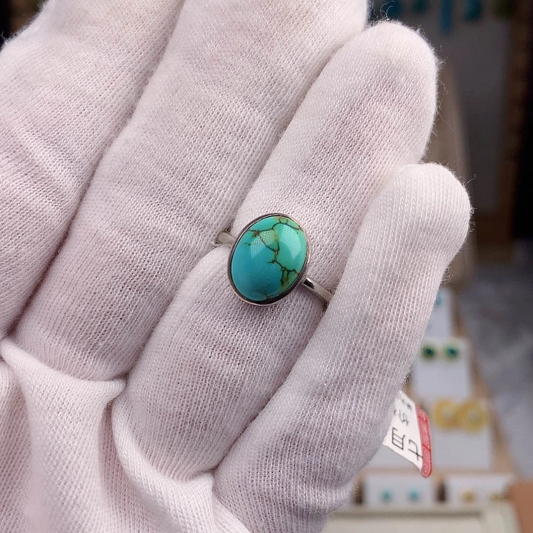 绿松石戒指银S925镶嵌