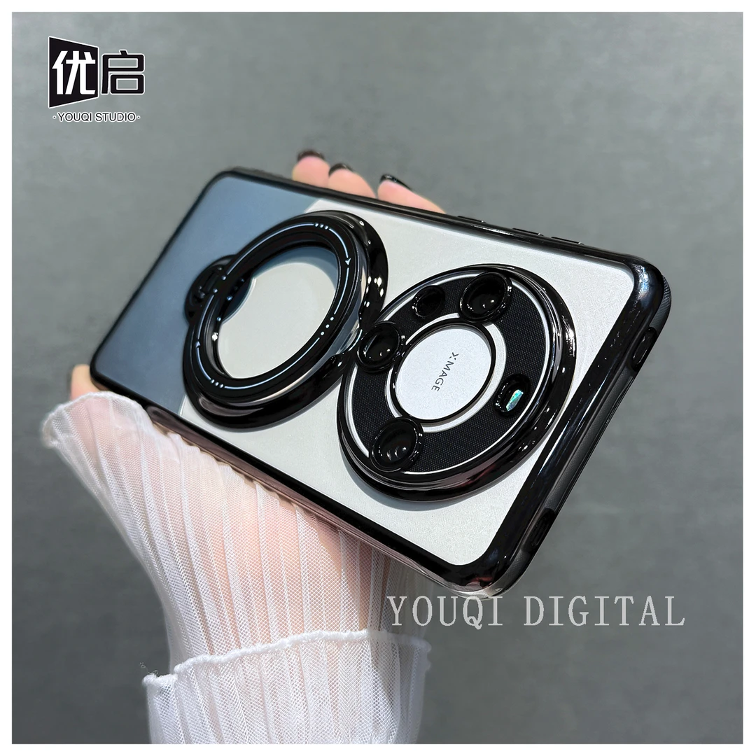 [新款支点壳]适用华为mate60pro手机壳透明磁吸mate60硬mate70pro