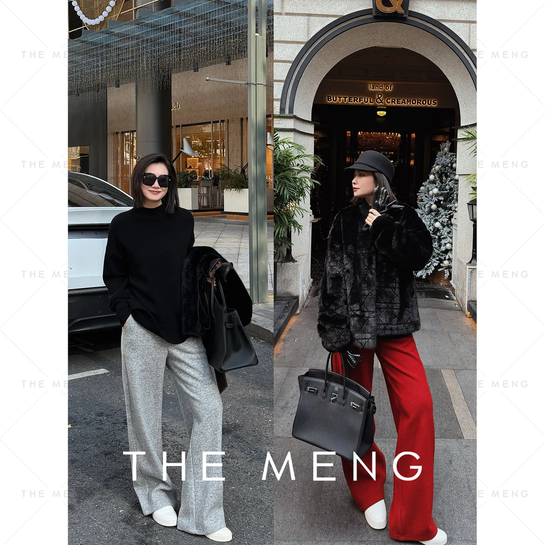 THE MENG【必买裤】羊毛软糯锁温加绒阔腿弯刀休闲裤#M254P1928 ZZ