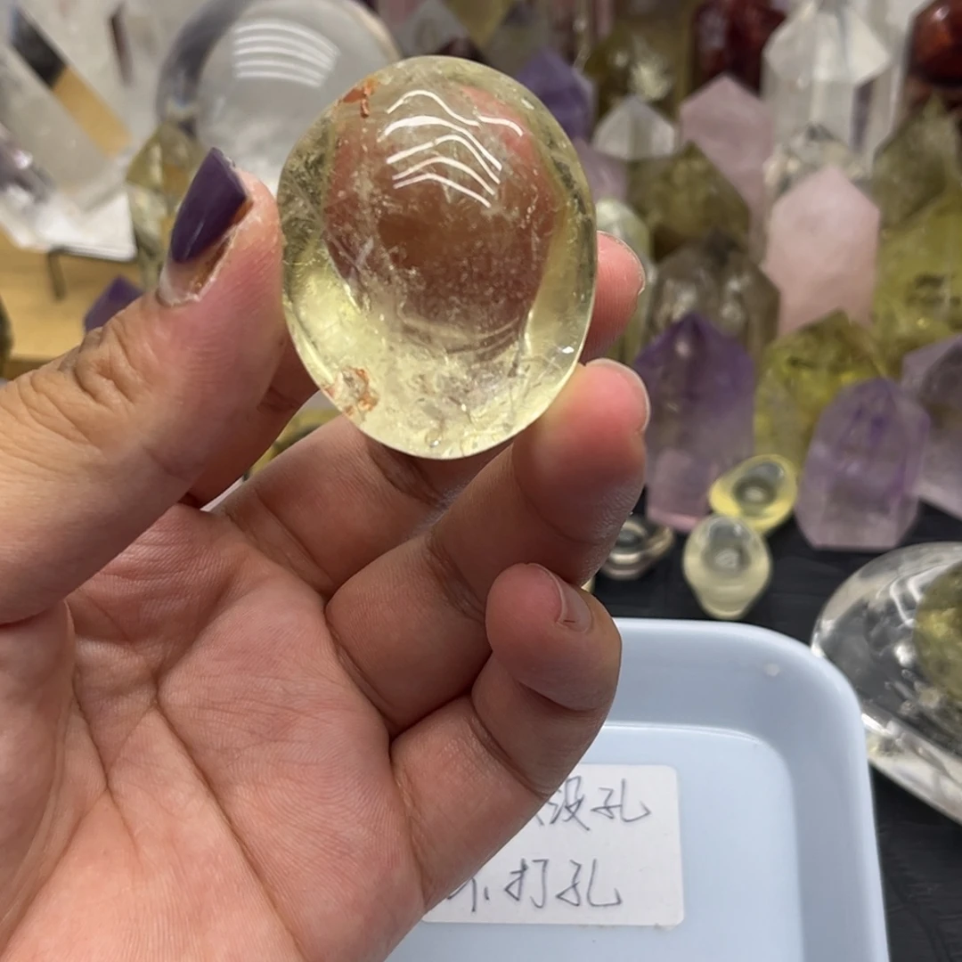 水晶珠宝半成品未镶嵌37 黄水晶手握
