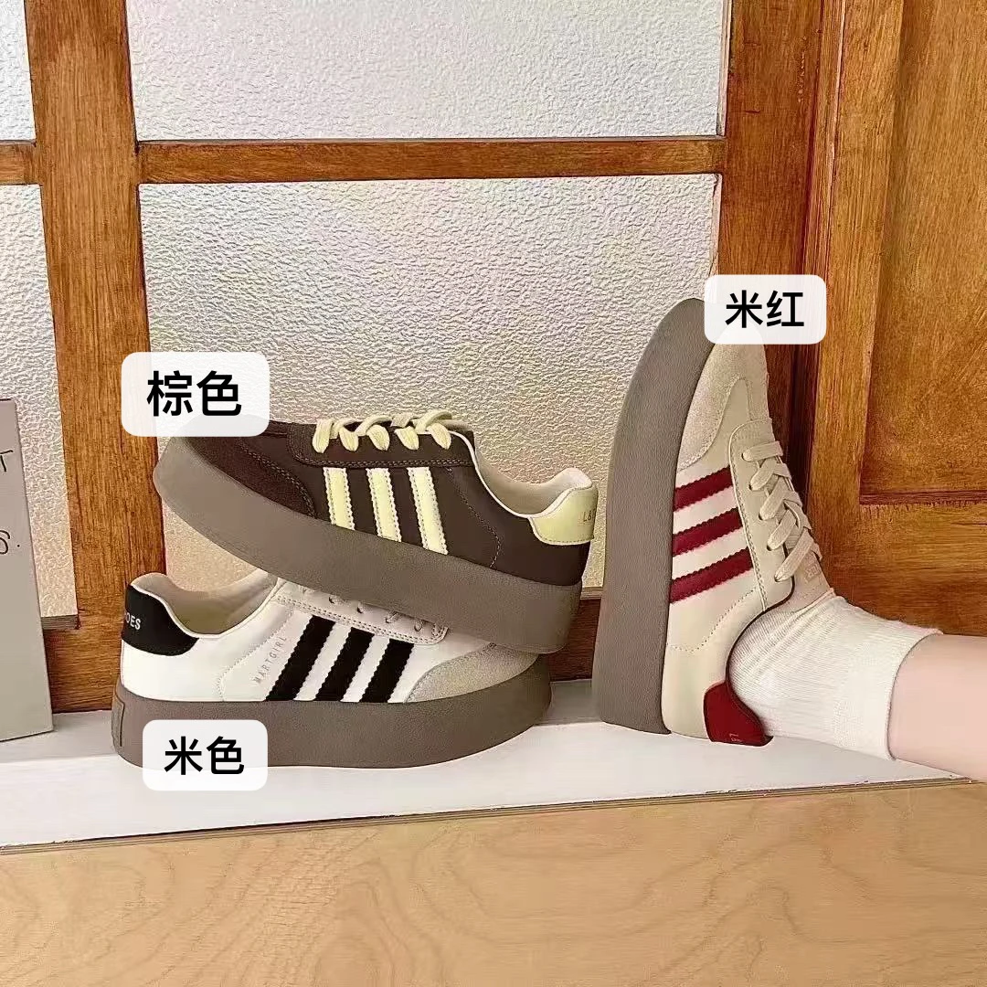DZG（9912#）韩系百搭系带厚底休闲德训鞋