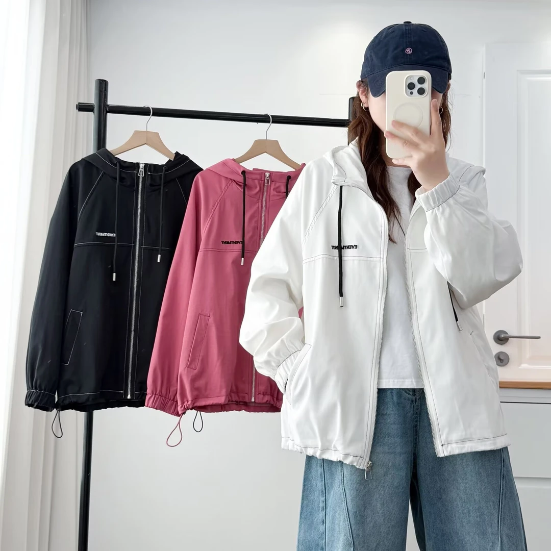印语芩大码女装早秋新款宽松洋气设计感连帽派克服休闲外套