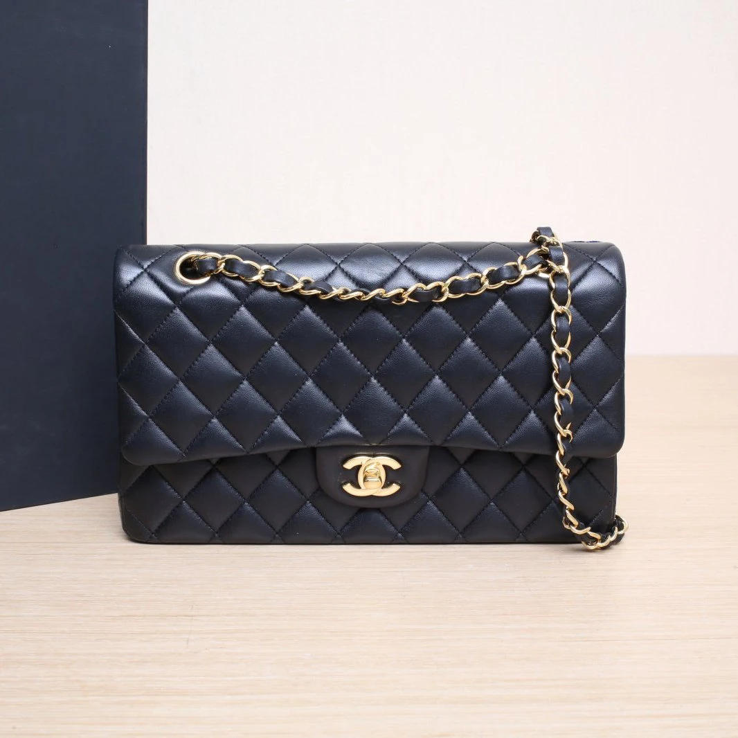 95新 Chanel/香奈儿 【双双】定金 CF 口盖包 中号 25.5cm 20开