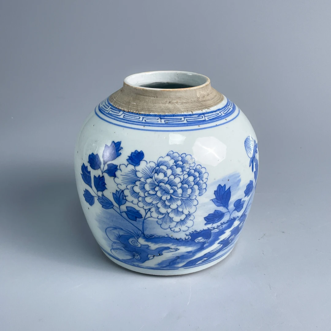 道光青花花开富贵圆罐-M25EW008999