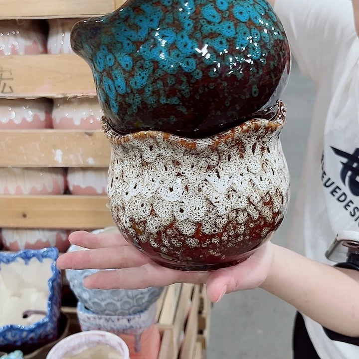 有孔.凑单10元陶瓷花盆发货！